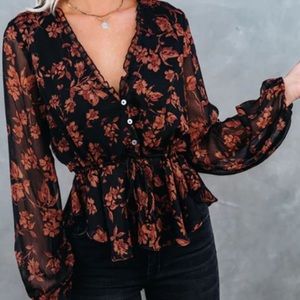 Floral Peplum Blouse